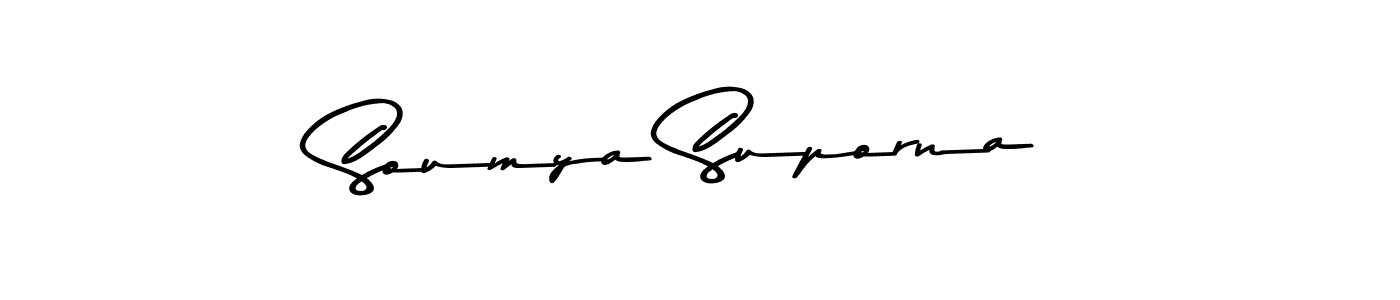 Design your own signature with our free online signature maker. With this signature software, you can create a handwritten (Asem Kandis PERSONAL USE) signature for name Soumya Suporna. Soumya Suporna signature style 9 images and pictures png