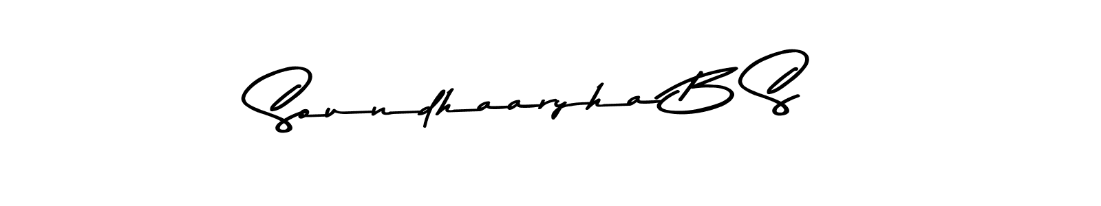 The best way (Asem Kandis PERSONAL USE) to make a short signature is to pick only two or three words in your name. The name Soundhaaryha B S include a total of six letters. For converting this name. Soundhaaryha B S signature style 9 images and pictures png