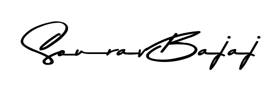 Discover how Sourav Bajaj looks in an executive cursive font (Asem Kandis PERSONAL USE). Perfect for legal documents, invoices, and certificates. Sourav Bajaj signature style 9 images and pictures png
