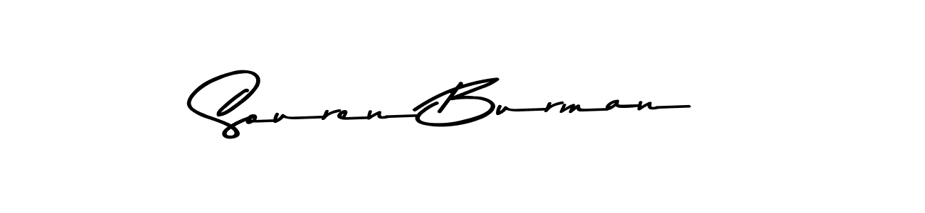 How to make Souren Burman name signature. Use Asem Kandis PERSONAL USE style for creating short signs online. This is the latest handwritten sign. Souren Burman signature style 9 images and pictures png