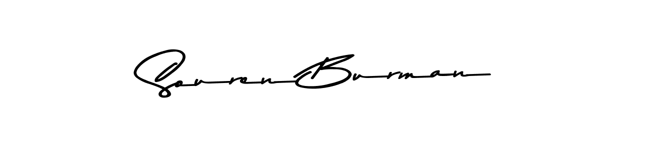 How to make Souren Burman name signature. Use Asem Kandis PERSONAL USE style for creating short signs online. This is the latest handwritten sign. Souren Burman signature style 9 images and pictures png