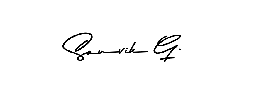 Create a beautiful signature design for name Souvik G.. With this signature (Asem Kandis PERSONAL USE) fonts, you can make a handwritten signature for free. Souvik G. signature style 9 images and pictures png