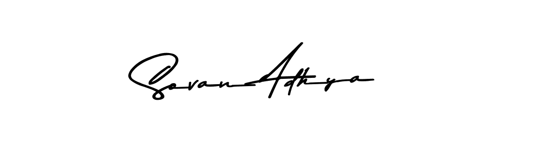 Create a beautiful signature design for name Sovan Adhya. With this signature (Asem Kandis PERSONAL USE) fonts, you can make a handwritten signature for free. Sovan Adhya signature style 9 images and pictures png