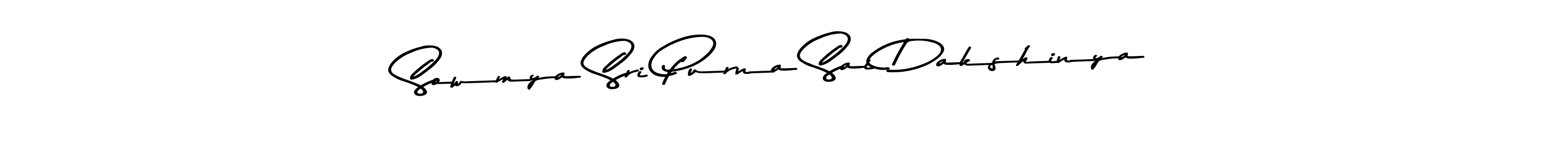 The best way (Asem Kandis PERSONAL USE) to make a short signature is to pick only two or three words in your name. The name Sowmya Sri Purna Sai Dakshinya include a total of six letters. For converting this name. Sowmya Sri Purna Sai Dakshinya signature style 9 images and pictures png