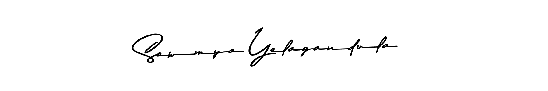 Create a beautiful signature design for name Sowmya Yelagandula. With this signature (Asem Kandis PERSONAL USE) fonts, you can make a handwritten signature for free. Sowmya Yelagandula signature style 9 images and pictures png