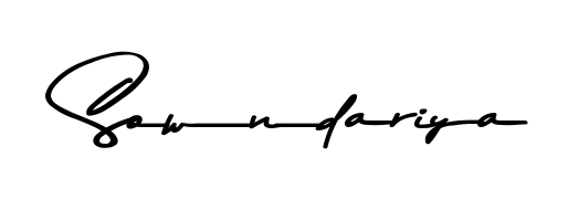 How to make Sowndariya name signature. Use Asem Kandis PERSONAL USE style for creating short signs online. This is the latest handwritten sign. Sowndariya signature style 9 images and pictures png