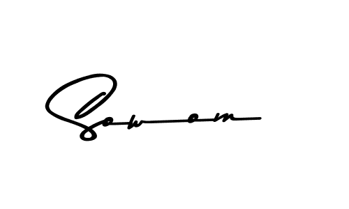 Use a signature maker to create a handwritten signature online. With this signature software, you can design (Asem Kandis PERSONAL USE) your own signature for name Sowom. Sowom signature style 9 images and pictures png