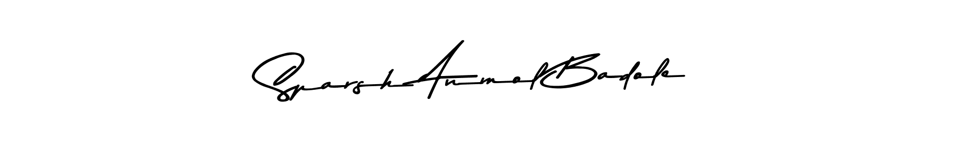 Create a beautiful signature design for name Sparsh Anmol Badole. With this signature (Asem Kandis PERSONAL USE) fonts, you can make a handwritten signature for free. Sparsh Anmol Badole signature style 9 images and pictures png