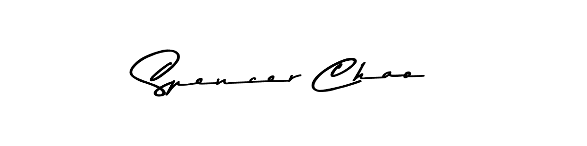 How to make Spencer Chao name signature. Use Asem Kandis PERSONAL USE style for creating short signs online. This is the latest handwritten sign. Spencer Chao signature style 9 images and pictures png