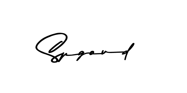 Create a beautiful signature design for name Spgoud. With this signature (Asem Kandis PERSONAL USE) fonts, you can make a handwritten signature for free. Spgoud signature style 9 images and pictures png