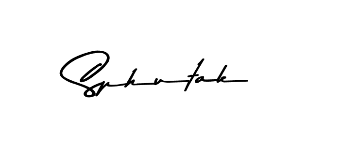 Create a beautiful signature design for name Sphutak. With this signature (Asem Kandis PERSONAL USE) fonts, you can make a handwritten signature for free. Sphutak signature style 9 images and pictures png