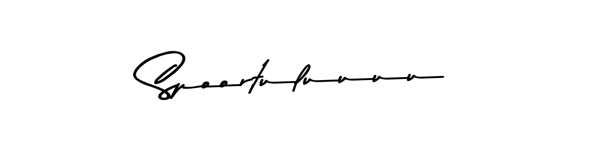 How to make Spoortuluuuu name signature. Use Asem Kandis PERSONAL USE style for creating short signs online. This is the latest handwritten sign. Spoortuluuuu signature style 9 images and pictures png