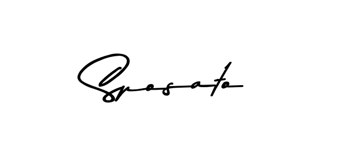 Sposato stylish signature style. Best Handwritten Sign (Asem Kandis PERSONAL USE) for my name. Handwritten Signature Collection Ideas for my name Sposato. Sposato signature style 9 images and pictures png