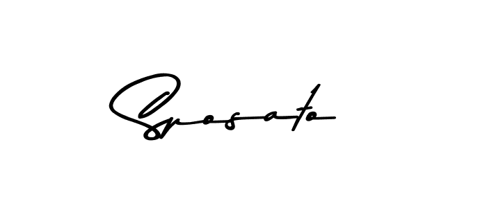 Create a beautiful signature design for name Sposato. With this signature (Asem Kandis PERSONAL USE) fonts, you can make a handwritten signature for free. Sposato signature style 9 images and pictures png