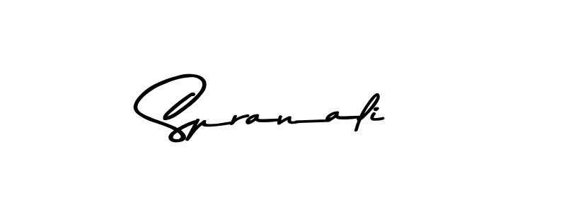 How to make Spranali name signature. Use Asem Kandis PERSONAL USE style for creating short signs online. This is the latest handwritten sign. Spranali signature style 9 images and pictures png