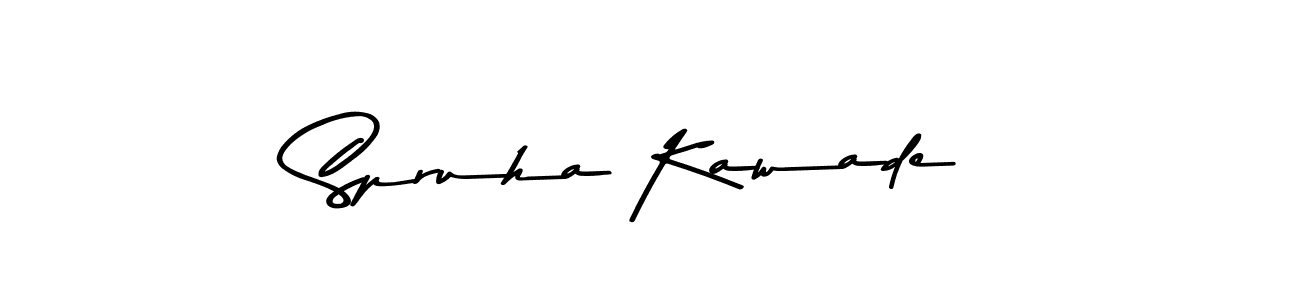 How to make Spruha Kawade name signature. Use Asem Kandis PERSONAL USE style for creating short signs online. This is the latest handwritten sign. Spruha Kawade signature style 9 images and pictures png