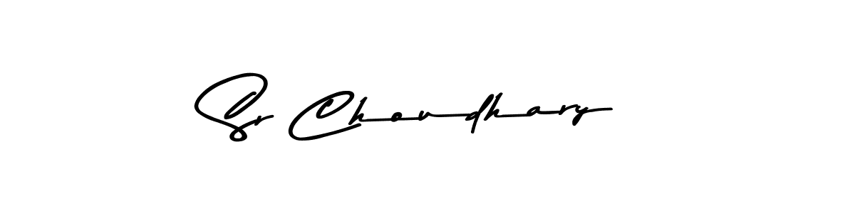 How to make Sr Choudhary name signature. Use Asem Kandis PERSONAL USE style for creating short signs online. This is the latest handwritten sign. Sr Choudhary signature style 9 images and pictures png