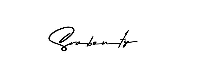Make a beautiful signature design for name Srabonty. With this signature (Asem Kandis PERSONAL USE) style, you can create a handwritten signature for free. Srabonty signature style 9 images and pictures png