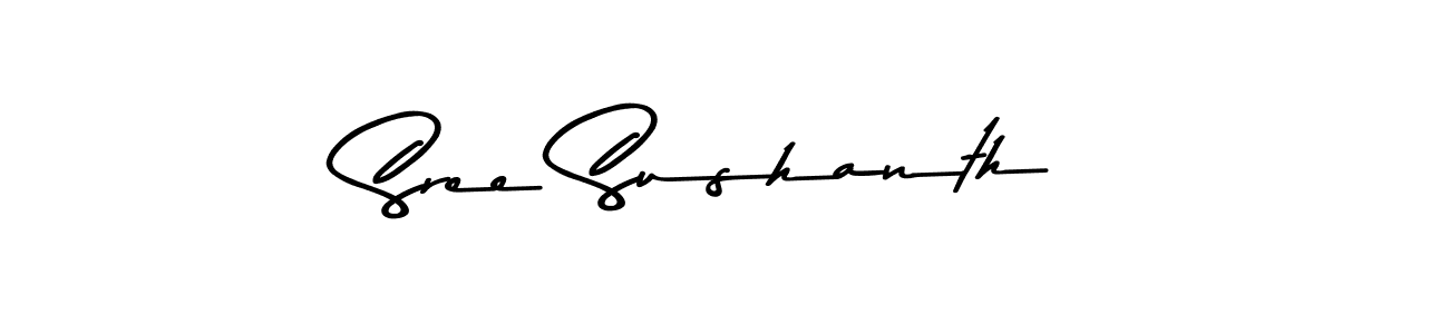 How to make Sree Sushanth name signature. Use Asem Kandis PERSONAL USE style for creating short signs online. This is the latest handwritten sign. Sree Sushanth signature style 9 images and pictures png