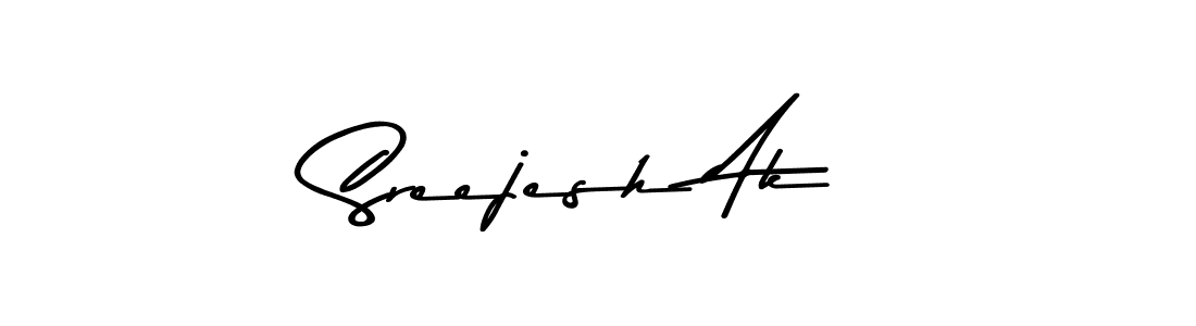 Make a beautiful signature design for name Sreejesh Ak. With this signature (Asem Kandis PERSONAL USE) style, you can create a handwritten signature for free. Sreejesh Ak signature style 9 images and pictures png