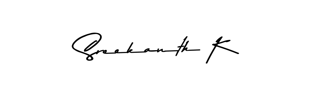 How to make Sreekanth K signature? Asem Kandis PERSONAL USE is a professional autograph style. Create handwritten signature for Sreekanth K name. Sreekanth K signature style 9 images and pictures png