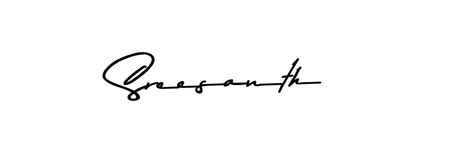 Create a beautiful signature design for name Sreesanth. With this signature (Asem Kandis PERSONAL USE) fonts, you can make a handwritten signature for free. Sreesanth signature style 9 images and pictures png
