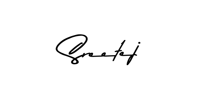 How to make Sreetej name signature. Use Asem Kandis PERSONAL USE style for creating short signs online. This is the latest handwritten sign. Sreetej signature style 9 images and pictures png