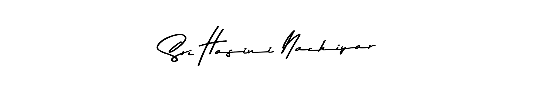 Make a beautiful signature design for name Sri Hasini Nachiyar. With this signature (Asem Kandis PERSONAL USE) style, you can create a handwritten signature for free. Sri Hasini Nachiyar signature style 9 images and pictures png