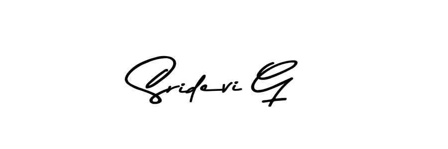 Make a beautiful signature design for name Sridevi G. With this signature (Asem Kandis PERSONAL USE) style, you can create a handwritten signature for free. Sridevi G signature style 9 images and pictures png
