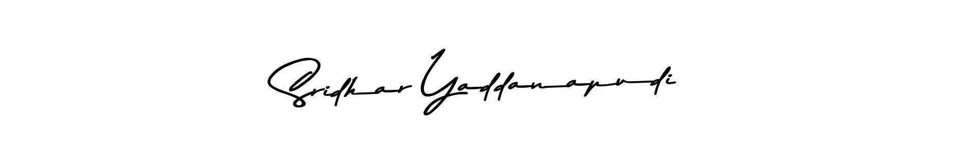 Create a beautiful signature design for name Sridhar Yaddanapudi. With this signature (Asem Kandis PERSONAL USE) fonts, you can make a handwritten signature for free. Sridhar Yaddanapudi signature style 9 images and pictures png