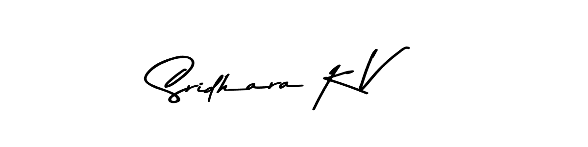 How to make Sridhara K V name signature. Use Asem Kandis PERSONAL USE style for creating short signs online. This is the latest handwritten sign. Sridhara K V signature style 9 images and pictures png