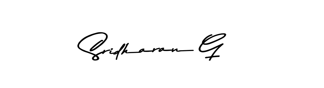 Make a beautiful signature design for name Sridharan G. With this signature (Asem Kandis PERSONAL USE) style, you can create a handwritten signature for free. Sridharan G signature style 9 images and pictures png