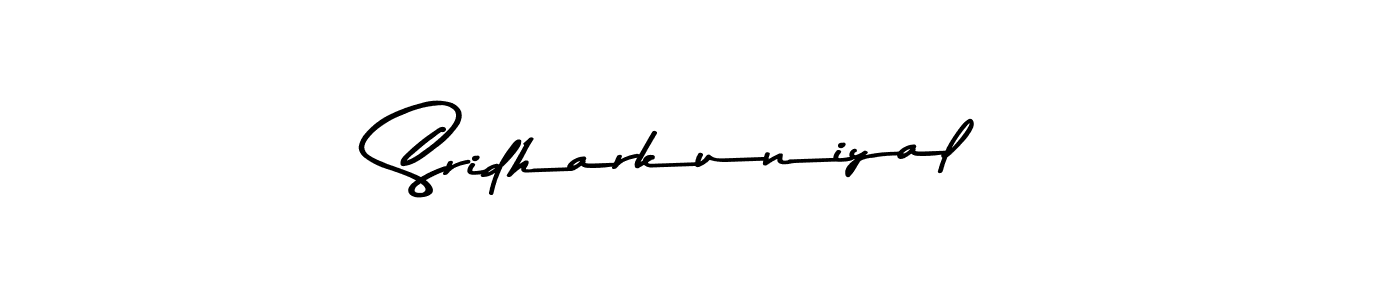 You should practise on your own different ways (Asem Kandis PERSONAL USE) to write your name (Sridharkuniyal) in signature. don't let someone else do it for you. Sridharkuniyal signature style 9 images and pictures png