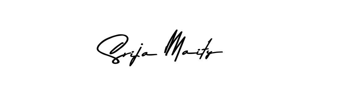 How to make Srija Maity name signature. Use Asem Kandis PERSONAL USE style for creating short signs online. This is the latest handwritten sign. Srija Maity signature style 9 images and pictures png