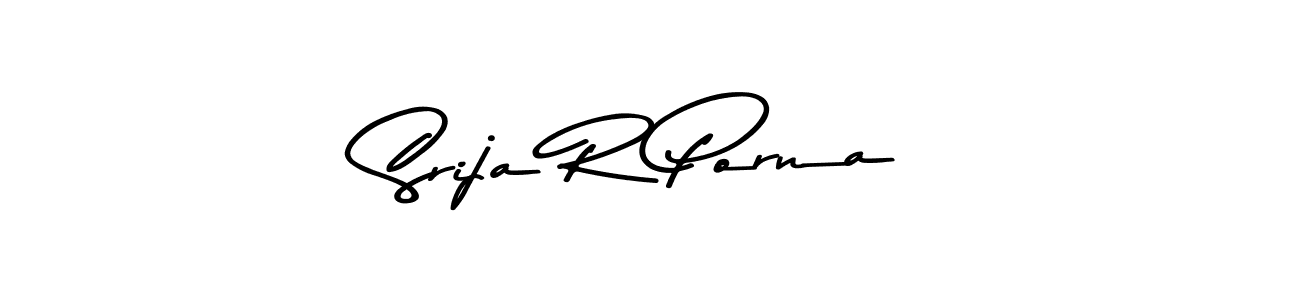 Asem Kandis PERSONAL USE is a professional signature style that is perfect for those who want to add a touch of class to their signature. It is also a great choice for those who want to make their signature more unique. Get Srija R Porna name to fancy signature for free. Srija R Porna signature style 9 images and pictures png