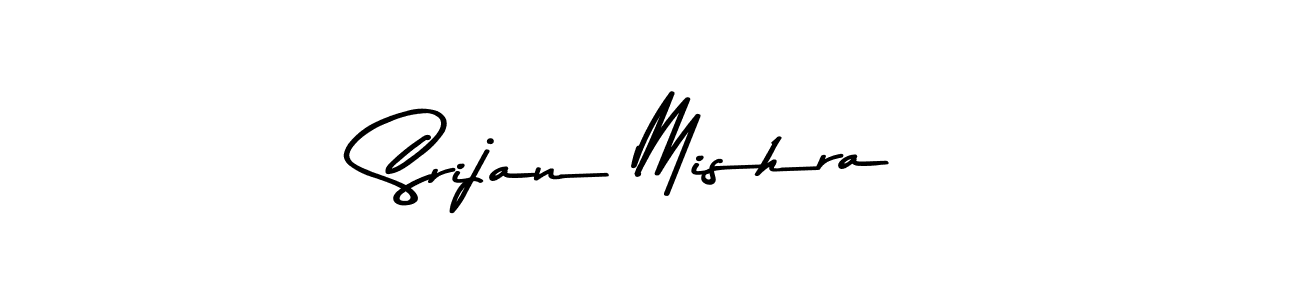 How to make Srijan Mishra name signature. Use Asem Kandis PERSONAL USE style for creating short signs online. This is the latest handwritten sign. Srijan Mishra signature style 9 images and pictures png