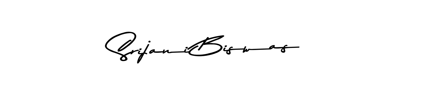 How to make Srijani Biswas name signature. Use Asem Kandis PERSONAL USE style for creating short signs online. This is the latest handwritten sign. Srijani Biswas signature style 9 images and pictures png