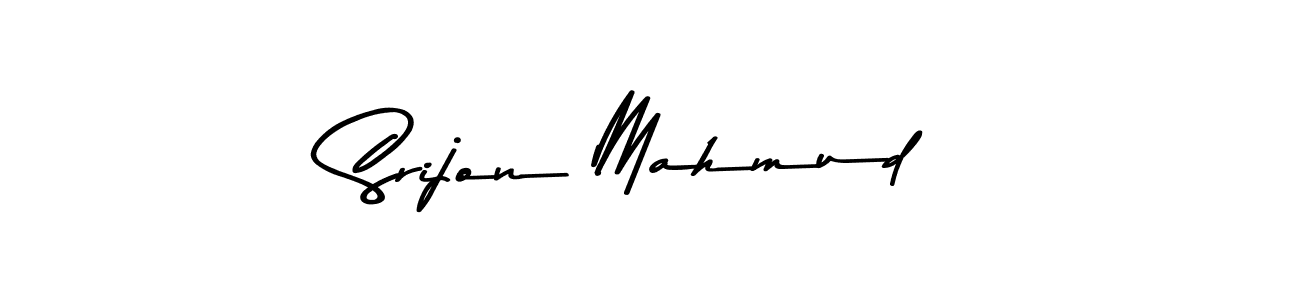 Design your own signature with our free online signature maker. With this signature software, you can create a handwritten (Asem Kandis PERSONAL USE) signature for name Srijon Mahmud. Srijon Mahmud signature style 9 images and pictures png