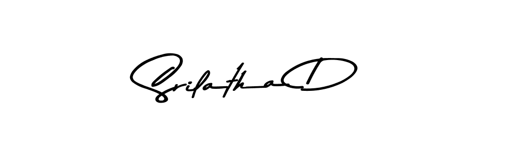 Create a beautiful signature design for name Srilatha D. With this signature (Asem Kandis PERSONAL USE) fonts, you can make a handwritten signature for free. Srilatha D signature style 9 images and pictures png