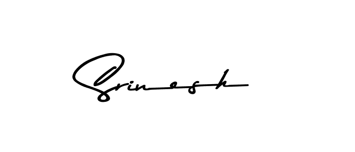 How to make Srinesh name signature. Use Asem Kandis PERSONAL USE style for creating short signs online. This is the latest handwritten sign. Srinesh signature style 9 images and pictures png