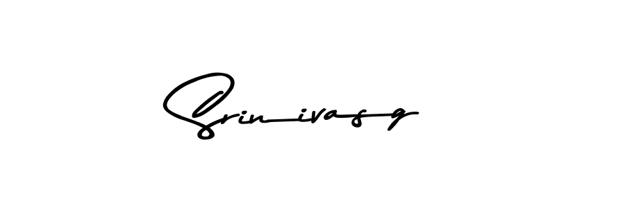 Create a beautiful signature design for name Srinivasg. With this signature (Asem Kandis PERSONAL USE) fonts, you can make a handwritten signature for free. Srinivasg signature style 9 images and pictures png