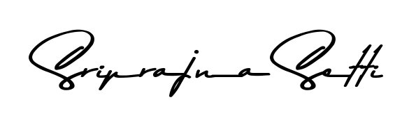 Designed for modern professionals: Sriprajna Setti name signature crafted with Asem Kandis PERSONAL USE script. Ready for digital PDF workflows. Sriprajna Setti signature style 9 images and pictures png