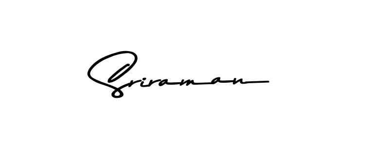 How to make Sriraman name signature. Use Asem Kandis PERSONAL USE style for creating short signs online. This is the latest handwritten sign. Sriraman signature style 9 images and pictures png