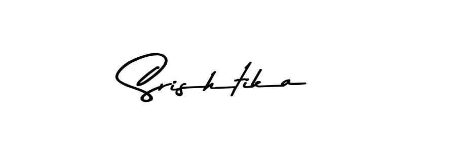 Create a beautiful signature design for name Srishtika. With this signature (Asem Kandis PERSONAL USE) fonts, you can make a handwritten signature for free. Srishtika signature style 9 images and pictures png