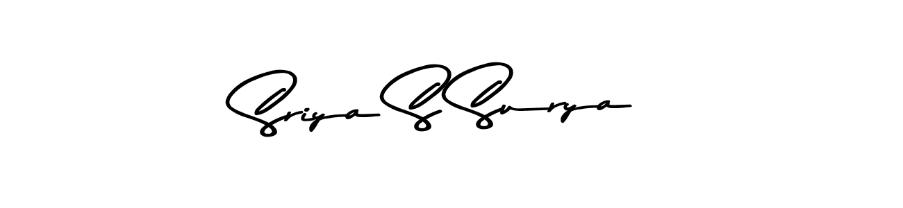 How to make Sriya S Surya name signature. Use Asem Kandis PERSONAL USE style for creating short signs online. This is the latest handwritten sign. Sriya S Surya signature style 9 images and pictures png