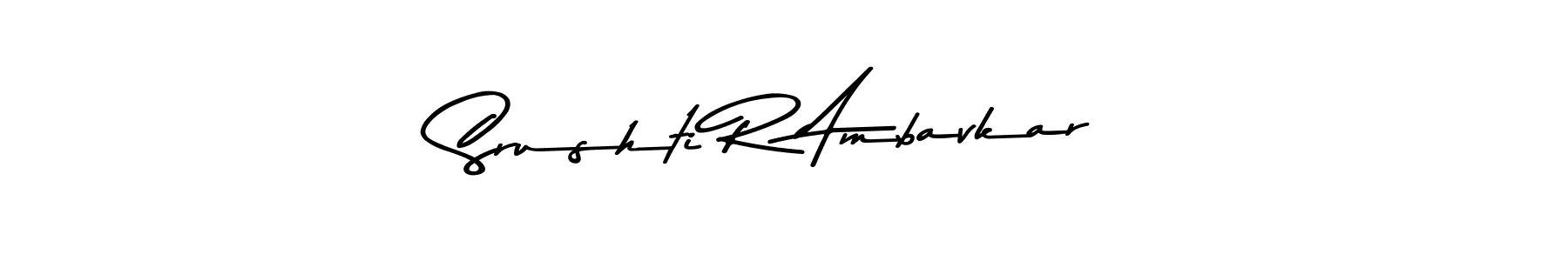 You should practise on your own different ways (Asem Kandis PERSONAL USE) to write your name (Srushti R Ambavkar) in signature. don't let someone else do it for you. Srushti R Ambavkar signature style 9 images and pictures png