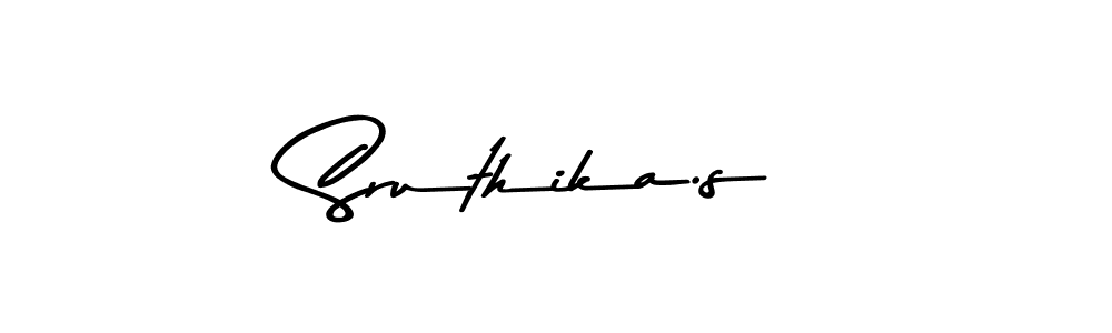 Make a beautiful signature design for name Sruthika.s. With this signature (Asem Kandis PERSONAL USE) style, you can create a handwritten signature for free. Sruthika.s signature style 9 images and pictures png