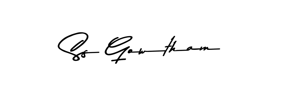 Make a beautiful signature design for name Ss Gowtham. With this signature (Asem Kandis PERSONAL USE) style, you can create a handwritten signature for free. Ss Gowtham signature style 9 images and pictures png