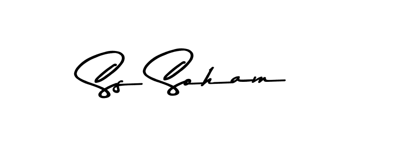 How to make Ss Soham name signature. Use Asem Kandis PERSONAL USE style for creating short signs online. This is the latest handwritten sign. Ss Soham signature style 9 images and pictures png