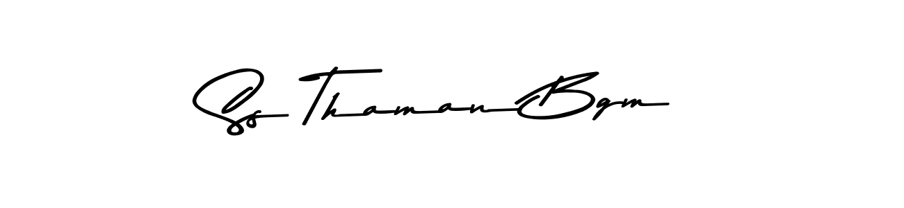 Create a beautiful signature design for name Ss Thaman Bgm. With this signature (Asem Kandis PERSONAL USE) fonts, you can make a handwritten signature for free. Ss Thaman Bgm signature style 9 images and pictures png